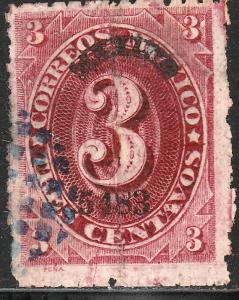 MEXICO 147 3c 5483 SMALL NUMERAL. USED, F. (12)