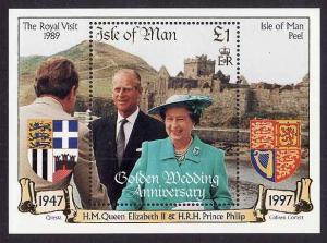 Isle of Man-SC#762-sheet-unused-NH-QEII Golden Wedding-