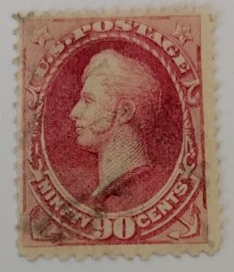 Scott Stamp# 155 - Used 1871 90¢ Perry, Carmine.  Light Cancel.  SCV $325.00
