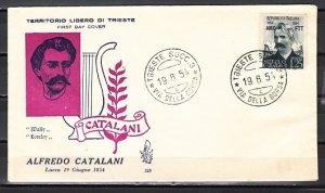 Italy-Trieste. Scott cat. 201. Composer A. Catalani. First Day cover. ^