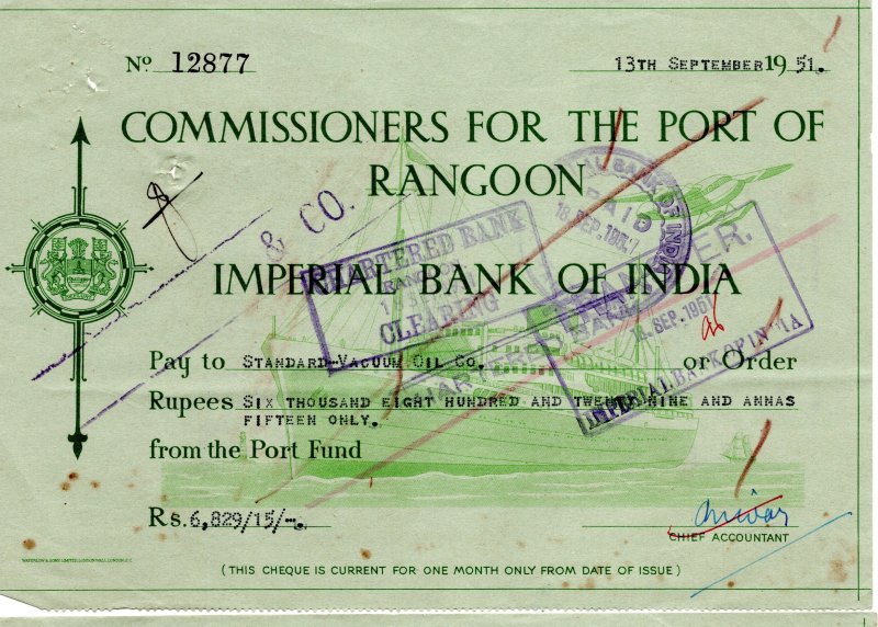 cheque 1951 / india