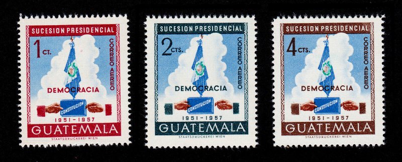 GUATEMALA SCOTT #C185-C187 PRESIDENTIAL SUCCESSION 1953 MNH-OG