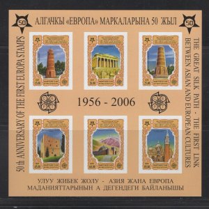 Kyrgyzstan #278b (2005 Europa stamps sheet) VFMNH IMPERFORATE CV $20.00