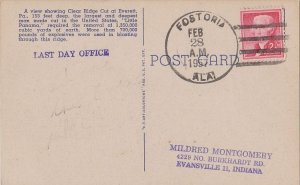 United States Alabama Fostoria 1957 4f-bar 1813-1957  PC  Philatelic.