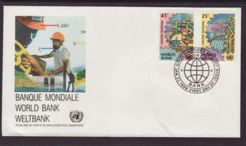 UN New York 546-547 World Bank Geneva U/A FDC