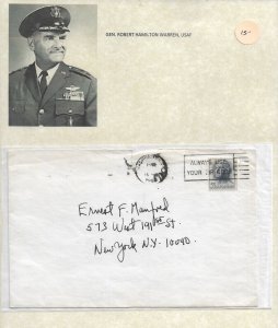 1967 Gen Robert Warren, USAF, Washington DC to New York, NY w/Letter (54411)