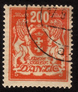 1923 Danzig, 200 Mk, Used, Scott 115