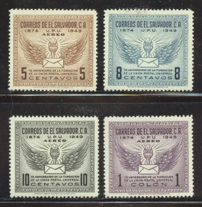 El Salvador Scott C122-C124 MNHOG - 1949 UPU Issue - SCV $25.45