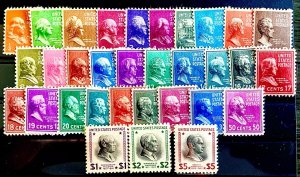 US #803-834 MINT OG NH