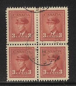 Canada Used Block OF 4  Scott cat.# 251