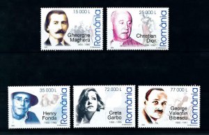 [101034] Romania 2005 Personalities Christian Dior Henry Fonda Greta Garbo  MNH