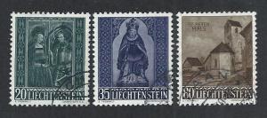 LIECHTENSTEIN SC# 329-31 FVF/U 1958