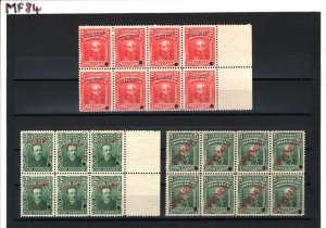 BOLIVIA ABNCo. Stamps *SPECIMEN* 2 & 5 Centavos Margin Blocks{8,8,6} UM MNH MF84