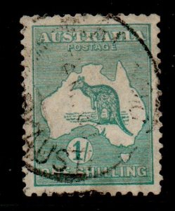 Australia Sc 98 1929 1/  blue green Kangaroo stamp used
