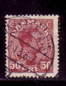 Denmark Sc 120 1913 50 ore claret Christian X stamp used