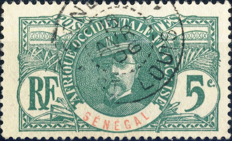 SÉNÉGAL - 1906 - Cachet à Date de St Louis sur 5c Faidherbe Yv.33