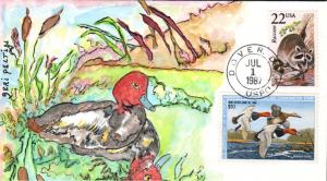 #RW54 Redhead Duck Peltin FDC