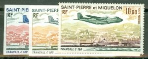 KE: St Pierre & Miquelon C54 MNH CV $50 plus 8 MNH imperf trial colors