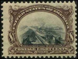 USA SC# 298 Canal Locks 8c MNH