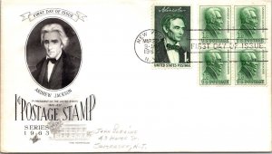 FDC 1963 SC #1209 Artcraft Cachet - New York, Ny - Block Of 5 - J5884