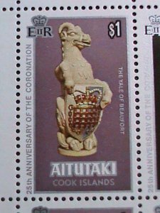 AITUTAKI -1978 -25TH ANNIVERSARY:CORONATION OF ELIZABETH II MNH MINI SHEET VF