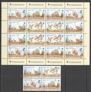 B0179 1994 Hungary Wwf Fauna Birds Ducks #4282-4285 Kb+Set Mnh