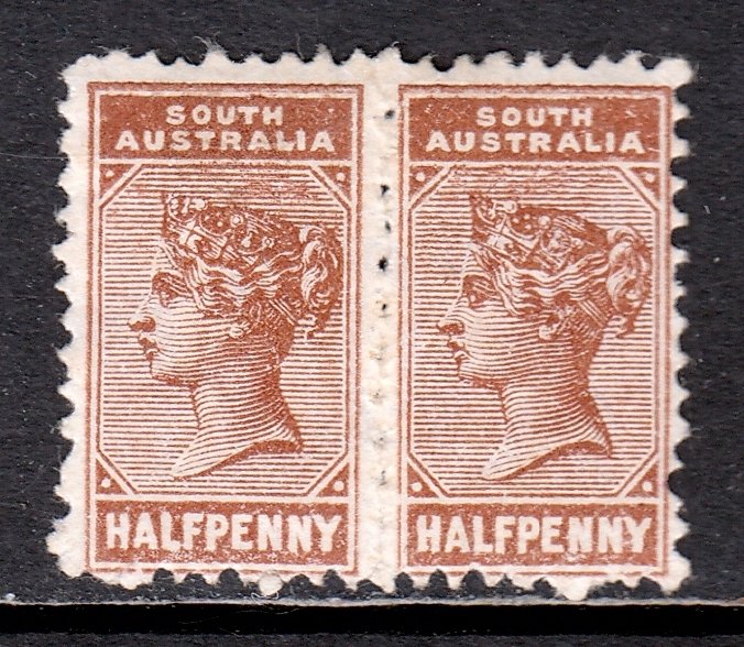 South Australia - Scott #96 - Pair - MH - Typical erratic perfs - SCV $19