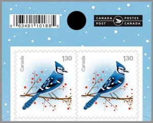 BLUE JAY = CHRISTMAS BIRDS = USA rate = LOGO & BARCODE Pair from BK Canada 2022