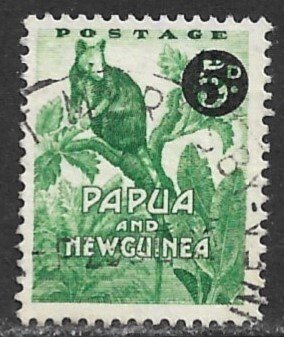 PAPUA NEW GUINEA 1959 5d on 1/2d KANGAROO  Sc 147 VFU