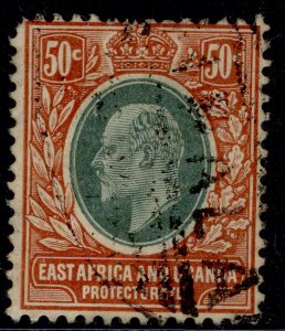 EAST AFRICA and UGANDA EDVII SG41, 50c grey-green & orange-brn, USED. Cat £22.