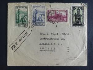 1939 Abidjan Ivory Coast Airmail Cover To Zurich Switzerland Multi Franked