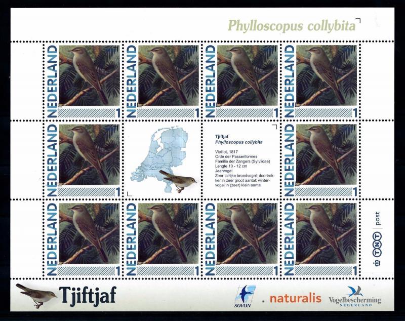 [43462] Netherlands Nederland 2011 Birds Vögel Phylloscopus collybita MNH Sheet