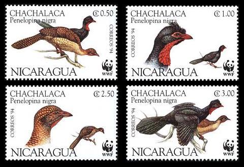 Nicaragua Birds WWF Highland Guan 4v SG#3509-3512 MI#3455-3458 SC#2067 a-d