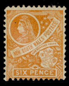 AUSTRALIA - New South Wales QV SG297ga, 6d orange-yellow, M MINT. Cat £17.