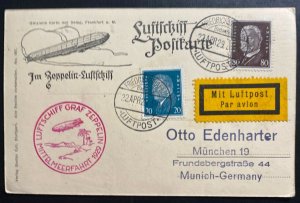 1929 Germany Graf Zeppelin LZ 127 RPPC Postcard Cover To Sevilla Spain City View