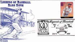 #3408h Babe Ruth CL FDC