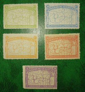VENEZUELA 1896 Miranda Map Stamp Set MH SG169-173