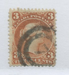 Canada 1868 3 cent Large Queen watermarked with nice perfs used