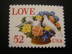 Scott 2815, 52c Love Birds, MNH Single, Beauty