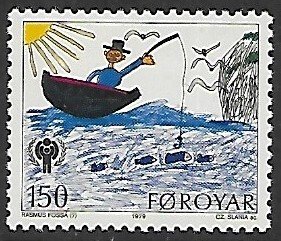 Faroe Islands # 46 - Children's Drawing, Fisherman - MNH.....{KZw}