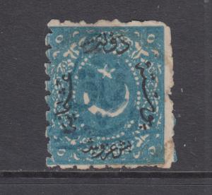 Turkey Sc 32 used 1870 5pi Star & Crescent, blue triangular Katchak cancel