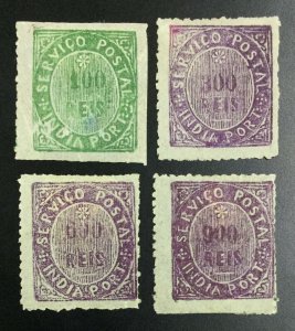 MOMEN: PORTUGAL COLONIES INDIA SC #51,53-55 1877 MINT OG H LOT #62486