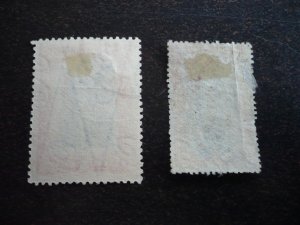 Stamps - Uruguay - Scott# 196, 220 - Used Partial Set of 2 Stamps