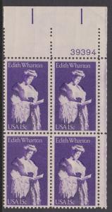 1832 Edith Wharton Plate Block MNH