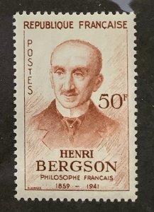 France 1959 Scott 934 MNH - 50fr,  Henri Bergson, Philosopher