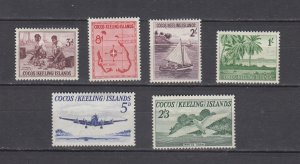 ,J48666 J L,Stamps 1963 cocos islands set mh #1-6 views