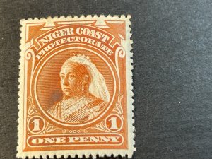 NIGER COAST PROTECTORATE # 56-MINT/HINGED----VERMILLION----1897-98(LOTB)