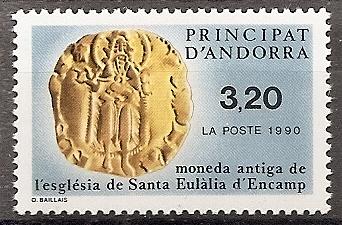 Andorra-French 398 MNH 1990 Coin
