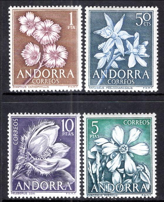 Andorra Spanish 58-61 Flowers MNH VF