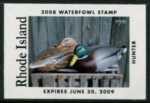 RI-20a US $7.50 Rhode Island Waterfowl Stamp, MNH inscribed Hunter